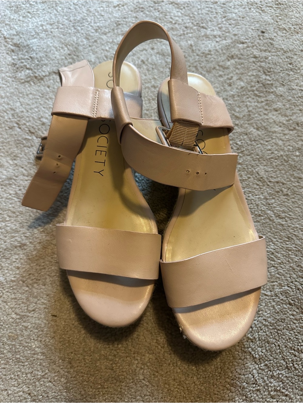 Sole Society Blush Pink Leather Slingback Sandals